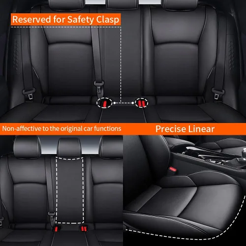 Miniatura 4 de AOMSAZTO Funda de asiento de coche para Mazda 3 2019 2020 2021 2022 2023 2024 2025 2026 – Juego completo de fundas de asiento de piel sintética