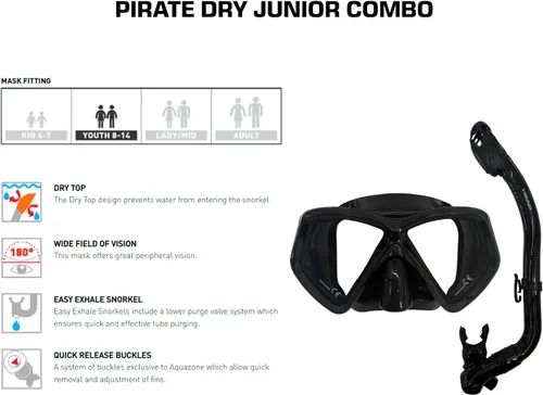 Miniatura 4 de Cabeza por Mares Youth pirata, máscara y Snorkel Combo
