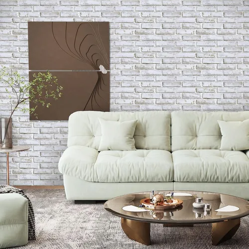 COMSTICKC UrltraLight - Panel de pared de ladrillo sintético blanqueado 3D, revestimiento de pared para despegar y pegar, 12 piezas de 22.8 x 11.8