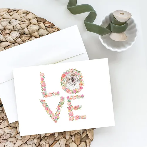 Miniatura 2 de Caroline's Treasures WDK4409GCA7P English Bulldog #6 LOVE Tarjetas de felicitación y sobres paquete de 8, 7 x 5, multicolor