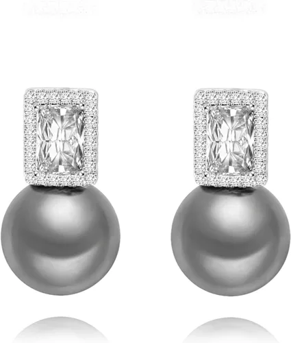Miniatura 13 de Aretes colgantes de plata de ley 925 seleccionados a mano AAA+ de 7.5 a 0.315 in con perlas cultivadas de agua dulce blancas para mujer