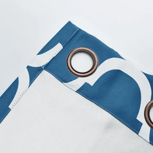 Miniatura 8 de Melodieux Cortinas opacas con ojales en la parte superior, para oscurecer la habitación, estilo marroquí, para sala de estar, 52 x 96 pulgadas, Azul
