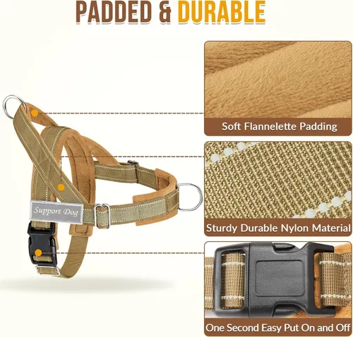 Miniatura 4 de Lukovee Arnés para perro sin tirones y correa - Arnés de chaleco para perros resistente con acolchado suave para perros medianos y grandes, arnés