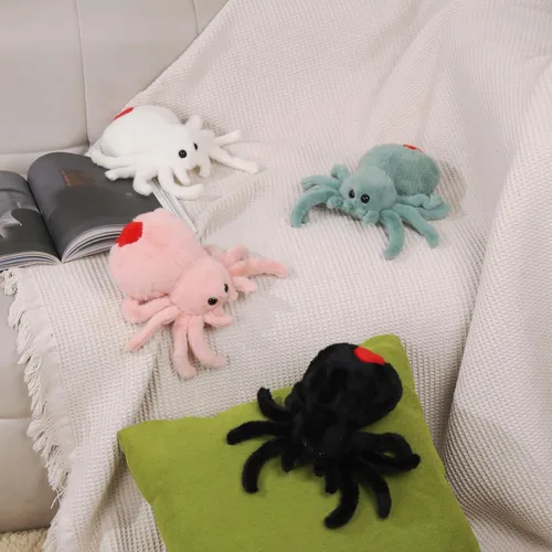 Miniatura 3 de Juguete de peluche de araña para niños, juguete de peluche de Halloween suave almohada de araña rosa, adorable juguete de peluche para jugar, animal