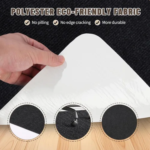 Miniatura 7 de Tapete para silla de oficina, para suelos de madera dura, manta grande antideslizante y fácil de limpiar (negro, 48 x 36 pulgadas).