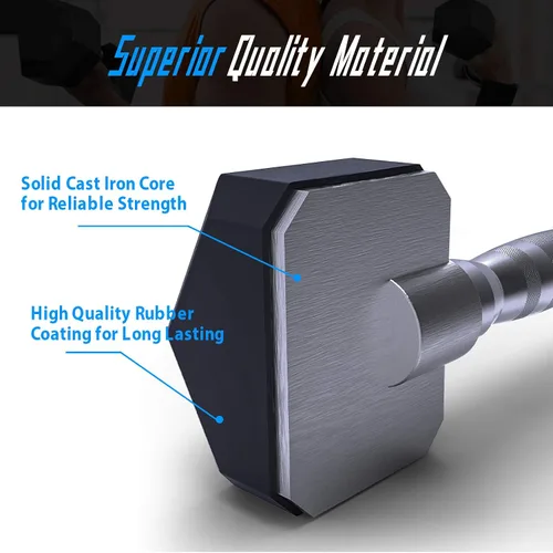 Miniatura 4 de Balelinko Rubber Grip Encased Dumbbell Cast Iron Weight with Anti-Slip Handle Dumbbell -Strength Training Equipment - Home Gym Accessories - Full