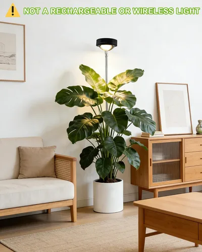 Miniatura 6 de Yadoker - Luz de cultivo LED de espectro completo para plantas de interior, lupa negra, altura ajustable, temporizador automático, bajo voltaje