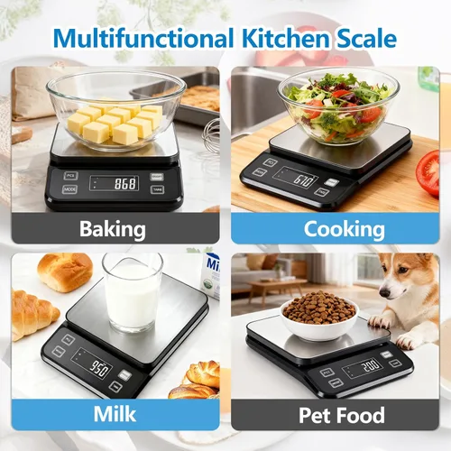 Miniatura 7 de Báscula de alimentos impermeable IPX7 de 0.00 oz, báscula de cocina de precisión, báscula digital de alimentos de 22.0 lbs/22 libras, recargable por