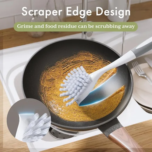 Miniatura 5 de Amazer Cepillo para Platos, Paquete de 2 Cepillos Fregaplatos con Mango, Cepillos para Platos de Cocina, Cepillo de Fregar con Cerdas Rígidas