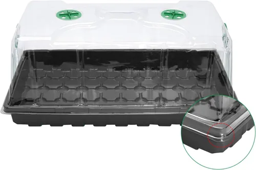 Miniatura 6 de MIXC Paquete de 10 cúpula de humedad de 7 pulgadas de alto extra fuerte, cubierta de bandejas de cultivo 1020, tapa de clonación de semillas de Verde