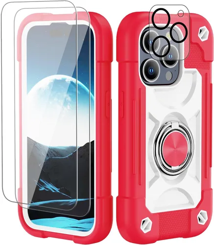 Miniatura 85 de Funda para iPhone 11 de 6.1 pulgadas con soporte de anillo, con 2 protectores de pantalla de vidrio, resistente a los golpes, resistente a