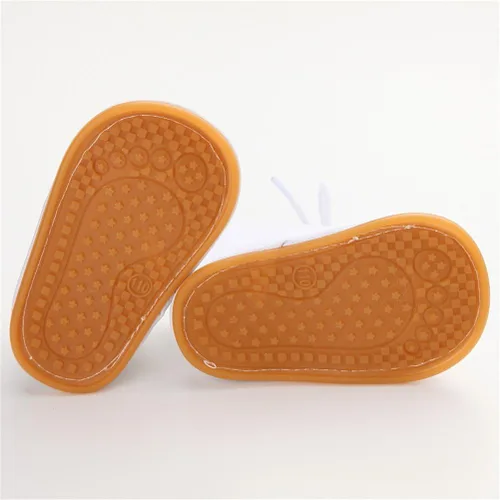 Miniatura 5 de ESTAMICO Zapatos de invierno para bebé, botas con cordones con suela de hule, afelpados
