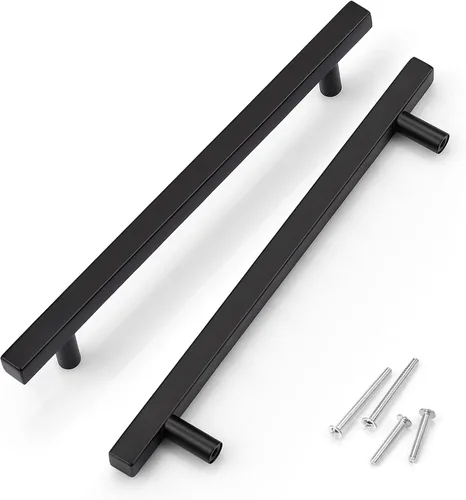 Miniatura 25 de KNOBWELL - Paquete de 5 tiradores modernos de acero inoxidable para puertas de armarios, cajones de cocina, baño, distancia entre agujeros 2.52 Negro