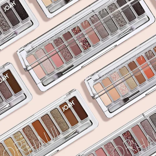 Miniatura 7 de JOAH Color Haul Paleta de sombras de ojos, kit de maquillaje de ojos de tamaño de viaje, sombra de ojos mate y brillante, maquillaje coreano, 12
