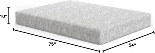 Miniatura 2 de Vibe Colchón de espuma viscoelástica de gel gris jaspeado, certificado CertiPUR-US y Oeko-TEX en paquete ultra pequeño, 10 pulgadas