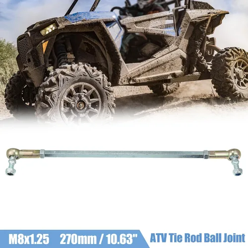 Miniatura 2 de X AUTOHAUX 2 piezas M8 270mm de varilla de bola de unión de barra de dirección para ATV de 50 cc, 70 cc, 90 cc, 110 cc, 125 cc, 150 cc, 200 cc, 250