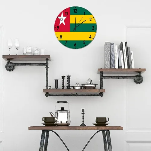 Miniatura 577 de Cheyan Reloj de pared con bandera de Canadá de 12 pulgadas, silencioso, sin tictac, de PVC, funciona con pilas, reloj redondo decorativo, regalo