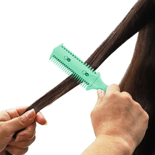 Miniatura 5 de Soft 'N Style - Juego de peines de afeitar para cortar el cabello, paquete de 3 - Peine de afeitar de doble cara, tijeras de peinado con cuchilla