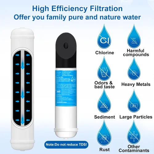 Miniatura 2 de Filtro de agua para debajo del fregadero: kit de filtro de agua para bar y baño, altamente eficaz, reduce el cloro, mal sabor y olor, buena opción