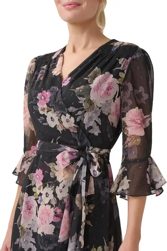 Miniatura 5 de Adrianna Papell Vestido cruzado de gasa floral para mujer