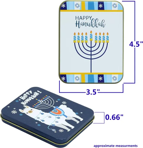 Miniatura 4 de Iconikal Latas para tarjetas de regalo, Hanukkah, paquete de 6