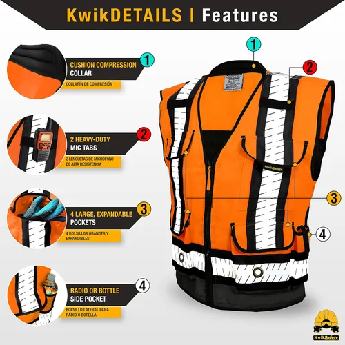 Miniatura 4 de KwikSafety - Charlotte, NC - GODFATHER Safety Vest [CUSHIONED COLLAR + TABLET POCKET] ANSI OSHA