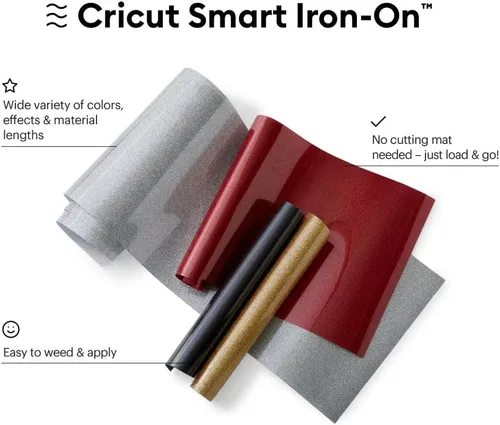 Miniatura 2 de Cricut Smart Iron-On - Vinilo de transferencia térmica de 13 pulgadas x 3 pies con purpurina para proyectos de HTV, compatible con Cricut Explore