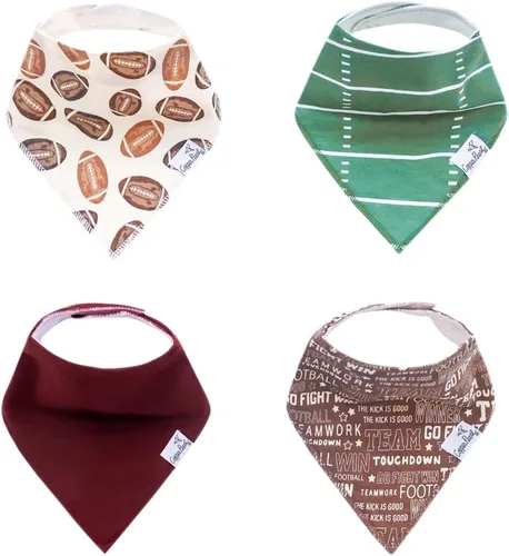 Miniatura 20 de Copper Pearl Baberos tipo bandana para bebé, paquete de 4 baberos de algodón suave para babear y dentición, absorbentes, ajuste ajustable, muchos