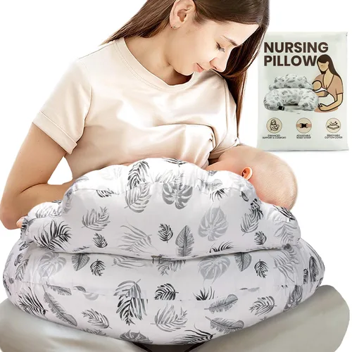 Almohada de lactancia PILLANI para lactancia materna, almohadas de lactancia para el apoyo de la mamá y la comodidad del bebé, cubierta de algodón