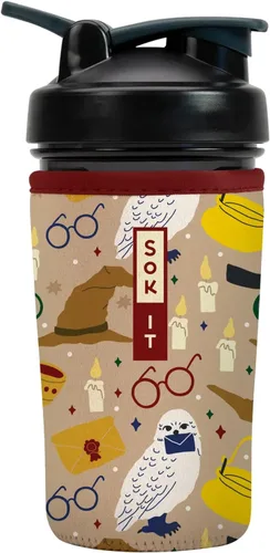 Miniatura 44 de Sok It BotlSok Botella Mezcladora de Proteínas con Funda Aislante de Neopreno (Floral Abstracto, Se Ajusta a Mezcladoras de 24oz)