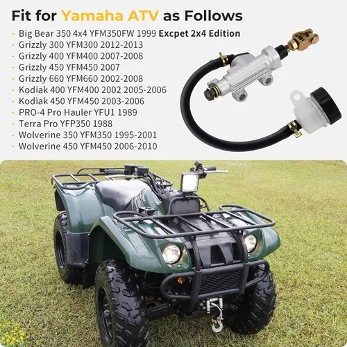 Miniatura 2 de M MATI Cilindro maestro de freno trasero para Yamaha Wolverine 350 450 Grizzly 300 400 450 660 Kodiak 400 450 YFM 5KM-2583V-00-00