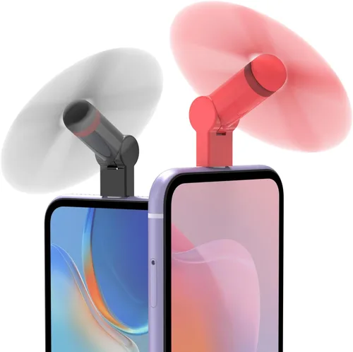 Mini ventilador tipo C (paquete de 2), 180 ventiladores portátiles giratorios USB-C para teléfono móvil compatible con interfaz USB C tipo C iPhone