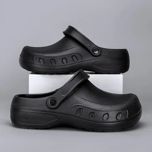 Miniatura 7 de Zuecos de chef para hombre, antideslizantes, con soporte para el arco, zapatos de enfermería de seguridad, zapatos de trabajo, resistentes al agua