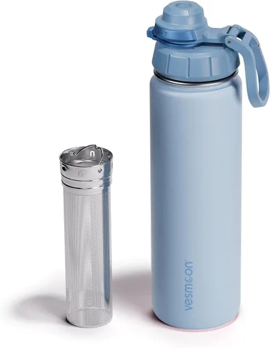 Miniatura 13 de Vesmoon Vessence Botella de infusión de té de acero inoxidable de 24 oz para té de hojas sueltas, agua, hierbas, frutas - Botella aislada de triple