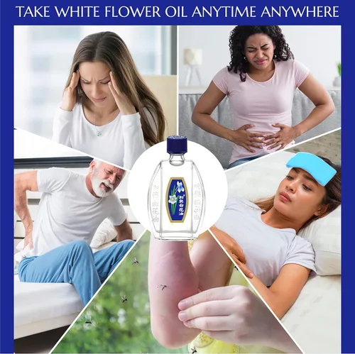 Miniatura 5 de White Flower Aceite de bálsamo analgésico externo para aliviar el dolor, 0.7 fl oz/0.676 fl oz, auténtico importación estadounidense (2 paquetes)