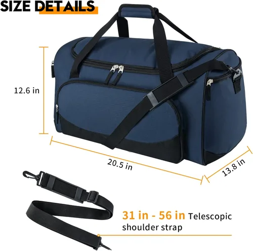 Miniatura 19 de Bolsa de gimnasio para hombre, 55 L, duradera, grande, para viajes, entrenamiento, fitness