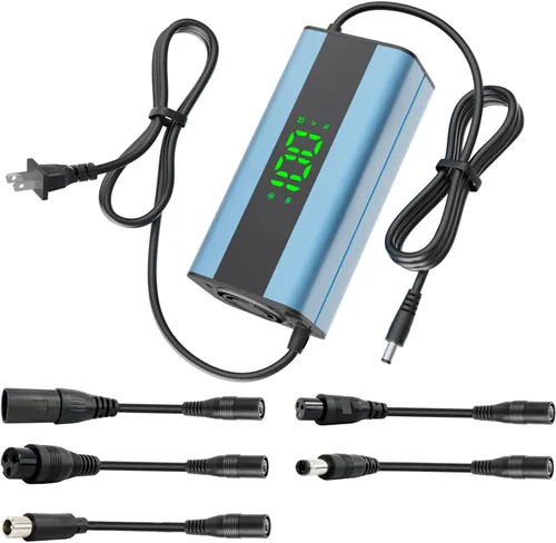 Miniatura 8 de Cargador de scooter eléctrico de 42 V 2.1 A, enchufes universales 5 en 1, para scooter eléctrico con clasificación de 36 V, batería de litio
