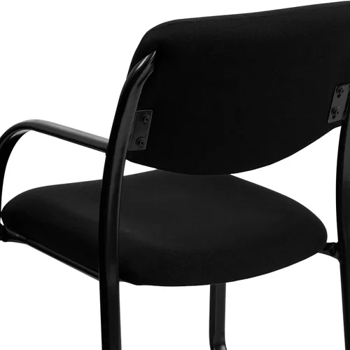Miniatura 9 de Flash Furniture Silla de recepción lateral ejecutiva de tela negra Richie con base de trineo