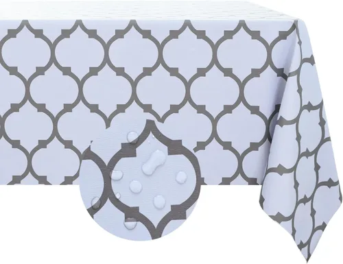 Miniatura 10 de Romanstile Mantel cuadrado de vinilo de verano, mantel de plástico impermeable a prueba de aceite, para exteriores, mantel de vinilo resistente