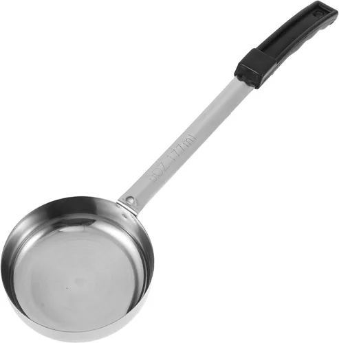 DOITOOL Taza medidora de vidrio con control de porciones, cuchara de servir de acero inoxidable de 6 onzas, cuchara de medición de cucharón de agua,