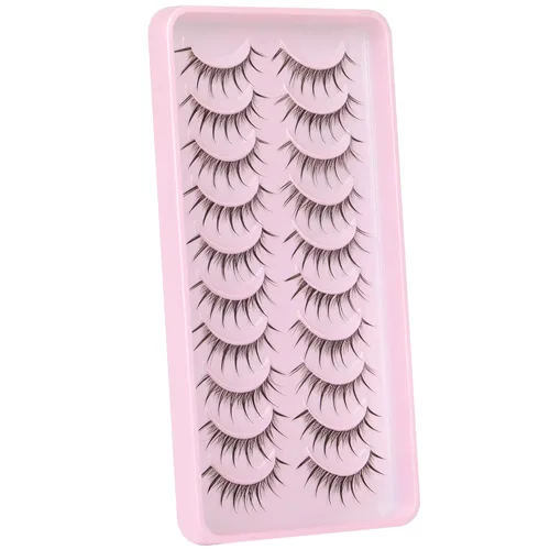 Miniatura 4 de Geeneiya - Pestañas postizas individuales de aspecto natural, de visón, paquete de 10 pares de pestañas postizas 3D esponjosas