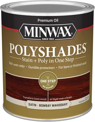 Miniatura 40 de Minwax PolyShades Tinte de Madera + Acabado de Poliuretano – Cuarto, Roble Misión, Brillo Mission Oak