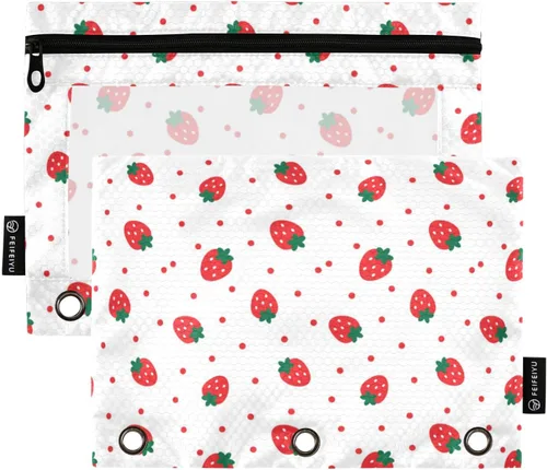Miniatura 24 de SHJI Bolsas para carpetas, bolsa de lápices de mármol rosa y azul para carpeta de 3 anillas, paquete de 2 bolsas transparentes con cremallera