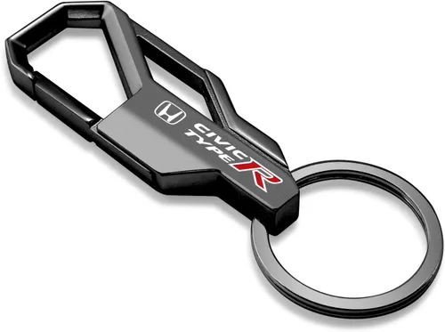 iPick Image Para Honda Civic Type-R Gunmetal Negro Mosquetón Estilo Mosquetón Llavero Metal - Con licencia oficial