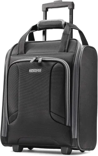 American Tourister 4 Kix - Maleta con ruedas giratorias y partes laterales blandas Negro Gris 92457-1062