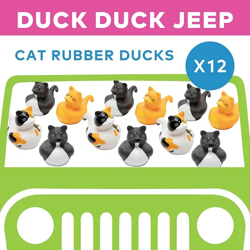 Miniatura 3 de Fun Express Paquete de 12 mini patos de goma de gato a granel, recuerdos de fiesta para niños de 4 a 8 años, regalos de fiesta de cumpleaños