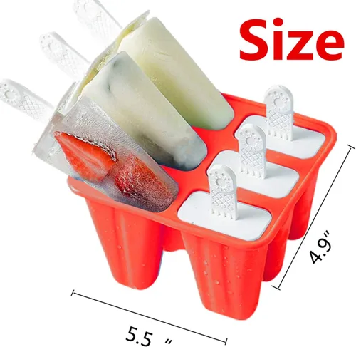 Miniatura 2 de Moldes para paletas, 6 piezas de silicona para paletas de hielo, modelos de paletas reutilizables, fáciles de liberar para hacer paletas de hielo