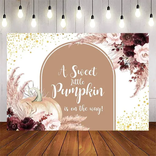 Avezano Telón de fondo de calabaza para baby shower, estilo bohemio, pancarta de calabaza, otoño, Acción de Gracias, baby shower, 8 x 6 pies
