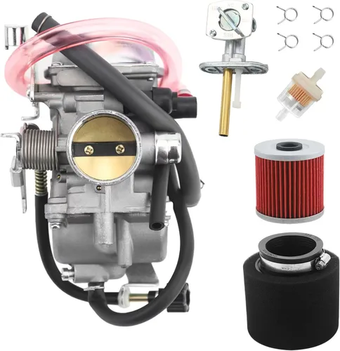 Carburador KLF300 compatible con Kawasaki KLF300 Bayou 2x4 1986-2004, KLF300 Bayou 4x4 1989-2005, filtro de aceite de filtro de aire y válvula de
