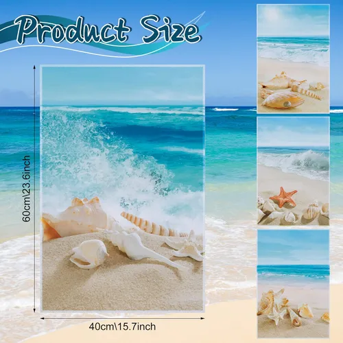 Miniatura 3 de Tegeme 4 toallas de mano para decoración de playa y baño, toalla de mano costera del océano, regalos temáticos del océano, estrellas de mar